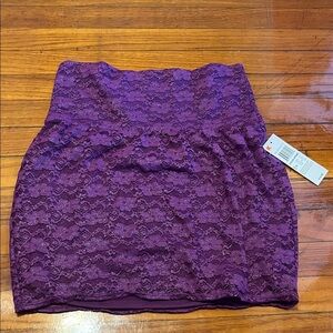 Selena Gomez Purple Lace Mini Skirt